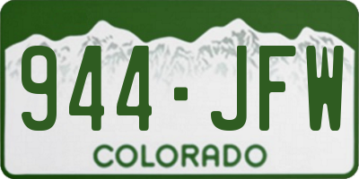 CO license plate 944JFW
