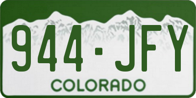 CO license plate 944JFY