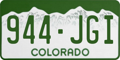 CO license plate 944JGI