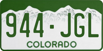CO license plate 944JGL
