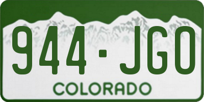 CO license plate 944JGO