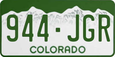 CO license plate 944JGR