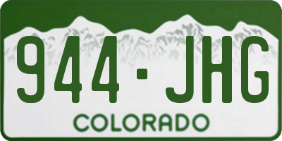 CO license plate 944JHG
