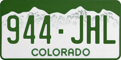 CO license plate 944JHL
