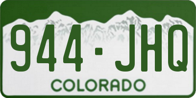 CO license plate 944JHQ