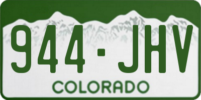 CO license plate 944JHV