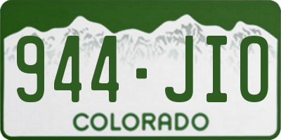 CO license plate 944JIO