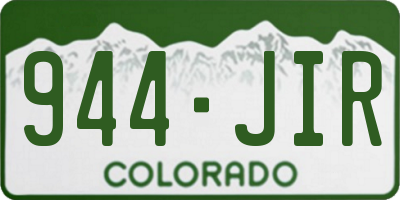 CO license plate 944JIR
