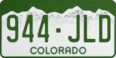 CO license plate 944JLD