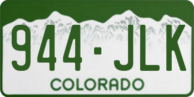 CO license plate 944JLK