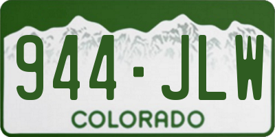CO license plate 944JLW