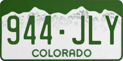 CO license plate 944JLY