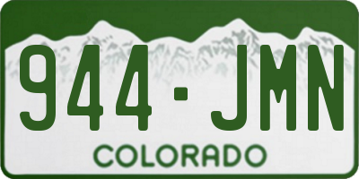 CO license plate 944JMN