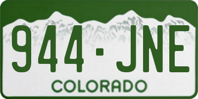 CO license plate 944JNE