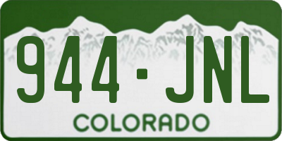 CO license plate 944JNL