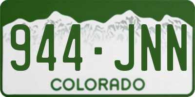 CO license plate 944JNN