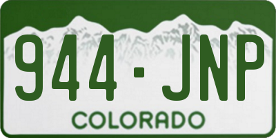 CO license plate 944JNP