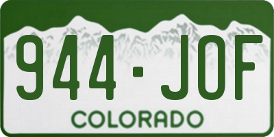 CO license plate 944JOF