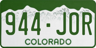 CO license plate 944JOR