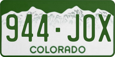 CO license plate 944JOX