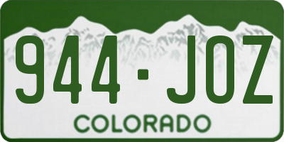 CO license plate 944JOZ