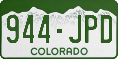 CO license plate 944JPD