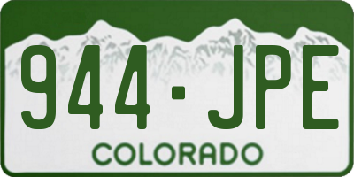 CO license plate 944JPE