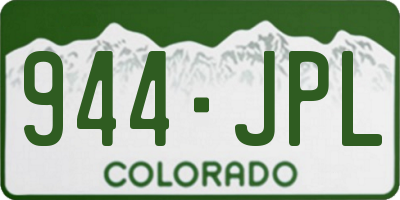 CO license plate 944JPL