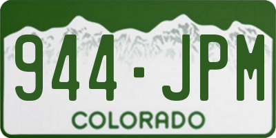 CO license plate 944JPM