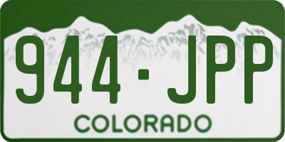 CO license plate 944JPP