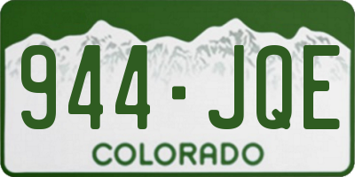 CO license plate 944JQE