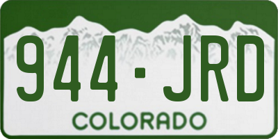CO license plate 944JRD