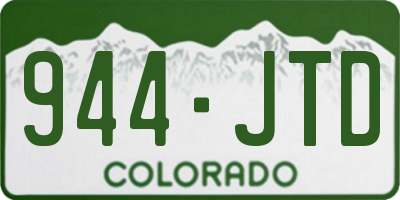 CO license plate 944JTD