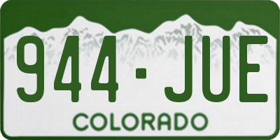 CO license plate 944JUE