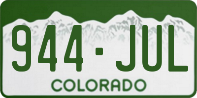 CO license plate 944JUL
