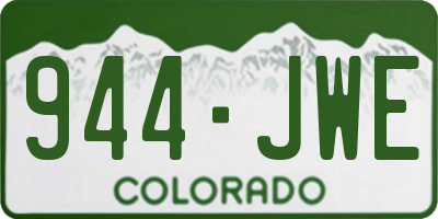 CO license plate 944JWE