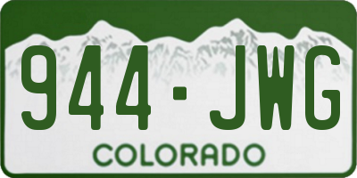 CO license plate 944JWG