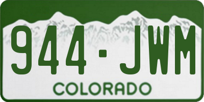 CO license plate 944JWM