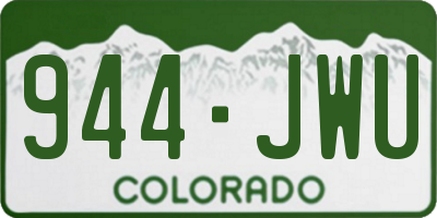 CO license plate 944JWU