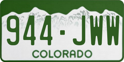 CO license plate 944JWW