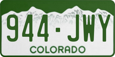 CO license plate 944JWY