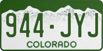 CO license plate 944JYJ