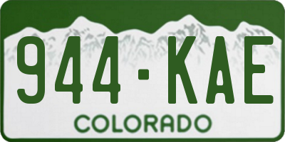 CO license plate 944KAE