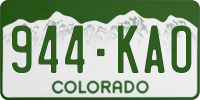 CO license plate 944KAO