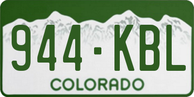 CO license plate 944KBL