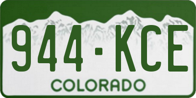 CO license plate 944KCE