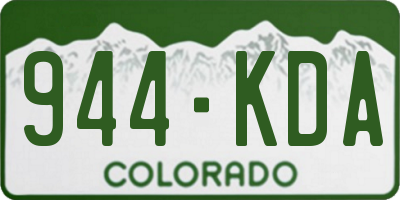 CO license plate 944KDA