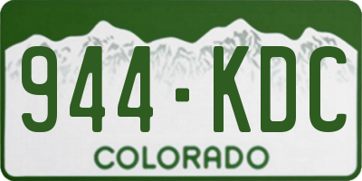 CO license plate 944KDC