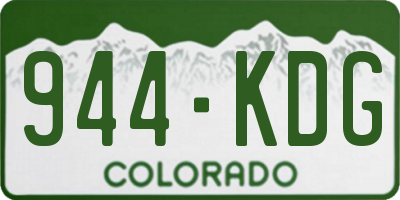 CO license plate 944KDG