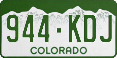 CO license plate 944KDJ